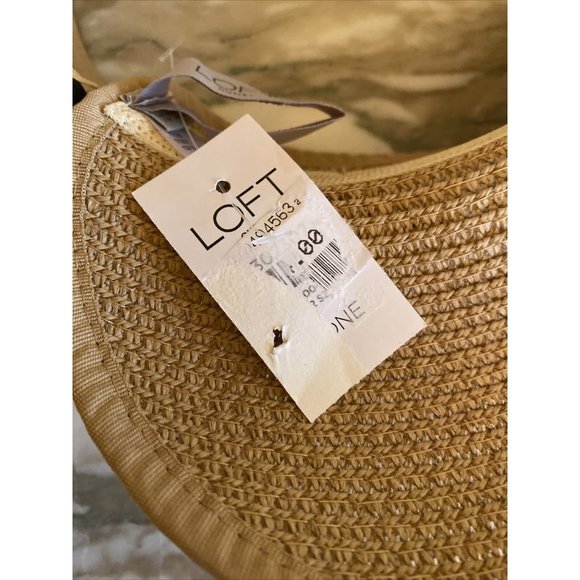 NWT LOFT Natural Sun Visor Hat Adjustable Open Top - Picture 7 of 8